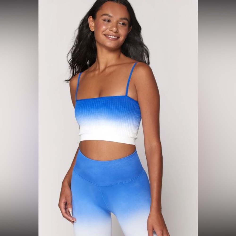 NWT Spiritual Gangster Wide Rib Bandeau Cami in  Waterfall White/Blue Size M/L